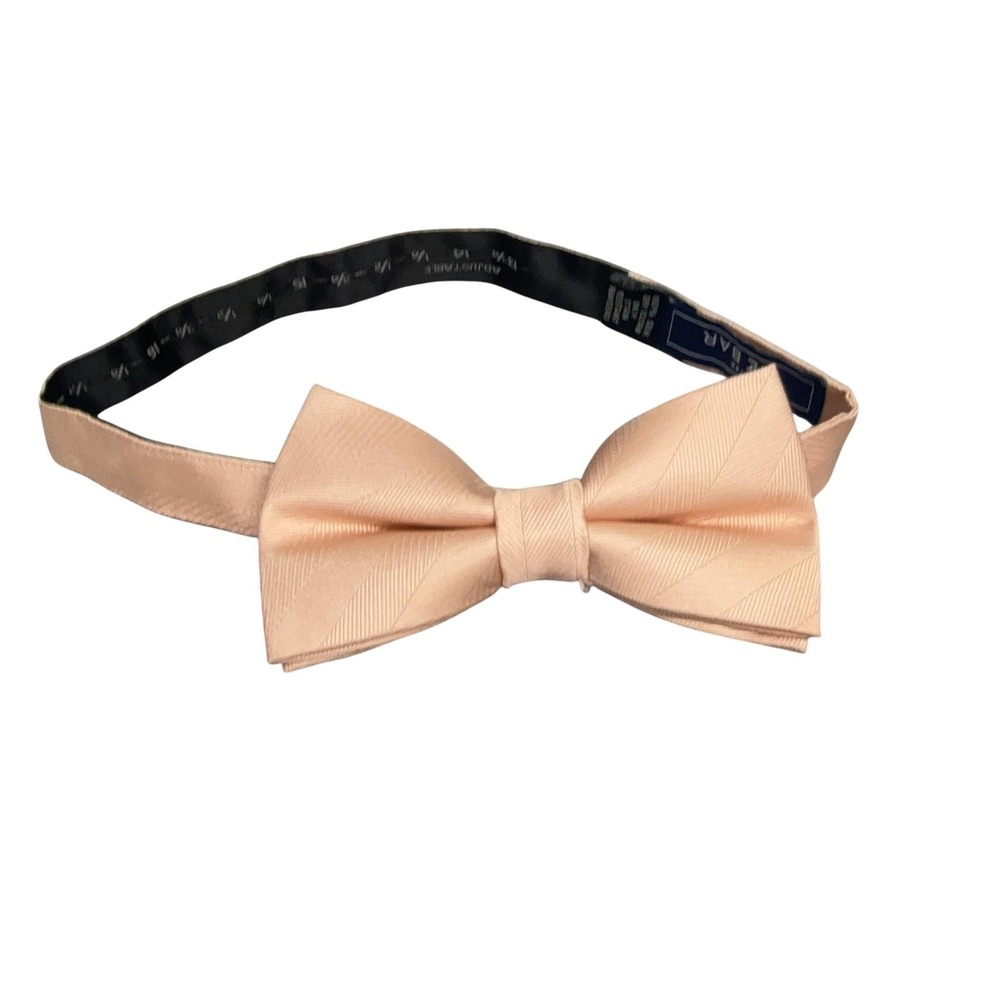 The Tie Bar Bow Tie Mens One Size Pink Silk Herringbone Pretied Adjustable